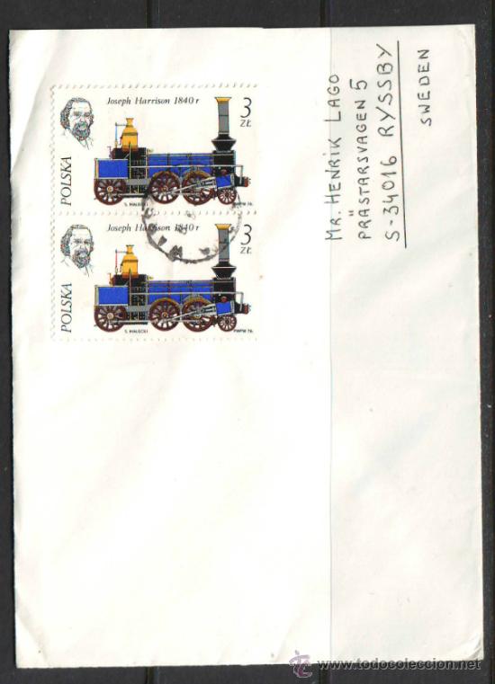 Sellos: POLONIA.CC A SUECIA. FERROCARRIL.TRENES. - Foto 1