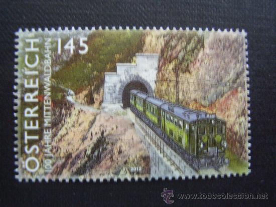 Sellos: AUSTRIA N&ordm; YVERT 2848*** A&Ntilde;O 2012. TREN, CENTENARIO LINEA MITTENWALDBAHN - Foto 1