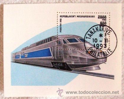 Sellos: Sello tematica TREN de la republica de Madagascar - Foto 1