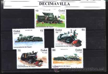 Sellos: CUBA, 1996, 3552/56, TRENES - Foto 1