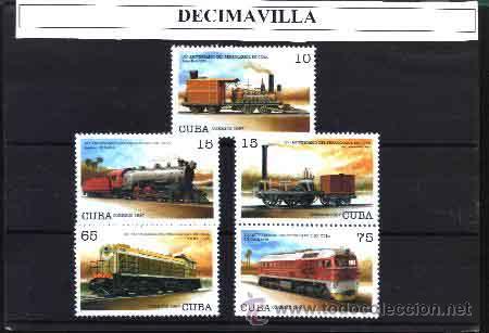 Sellos: CUBA, 1997, 3682/86, TRENES - Foto 1