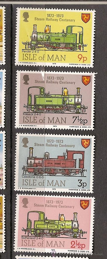 Sellos: Isle of Man & Centen&aacute;rio da Linha Ferrovi&aacute;ria 1973 (18) - Foto 1