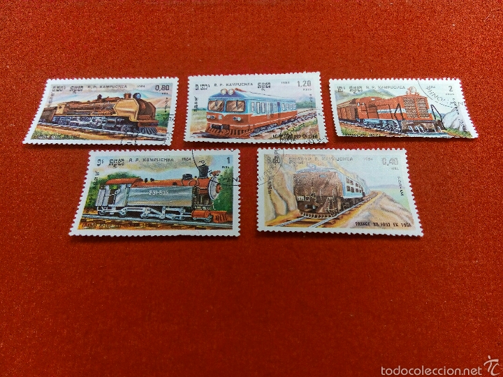 Sellos: KAMPUCHEA SERIE TRENES - Foto 1