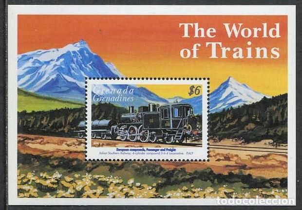 Sellos: GRENADA GRENADINAS - TRENES - HB (1999) ** - Foto 1