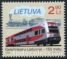 Sellos: LITUANIA - 150 ANIV. FERROCARRIL EN LITUANIA (2009) ** - Foto 1