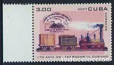 Sellos: CUBA - 170 ANIV. DEL FERROCARRIL CUBANO (2007) ** - Foto 1