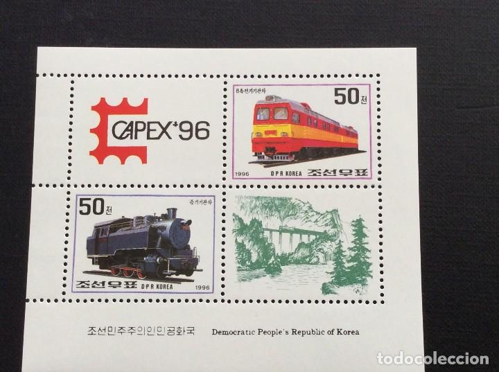Sellos: COREA DEL NORTE  A&Ntilde;O 1996. TRENES - Foto 1