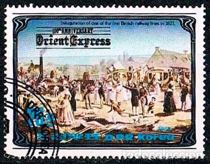 Sellos: Corea del Norte n&ordm; 2602, Centenario del Orient Express, usado - Foto 1