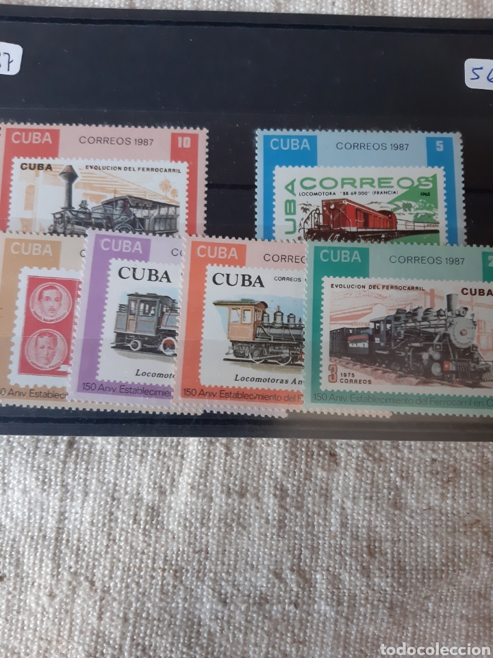 Sellos: CUBA 1987 TRENES SERIE COMPLETA NUEVA - Foto 1