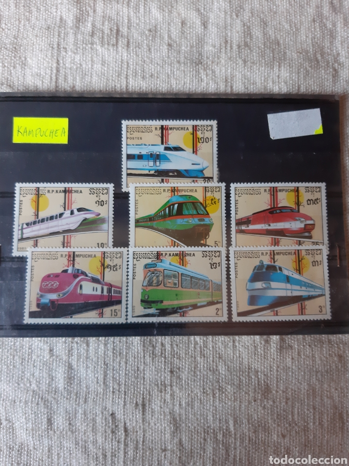 Sellos: TRENES SERIE COMPLETA NUEVA KAMPUCHEA - Foto 1