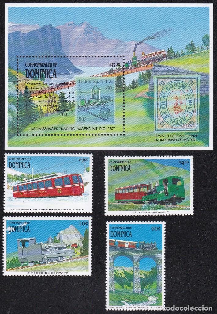Sellos: Dominica 1994. Tren, ferrocarril. - Foto 1