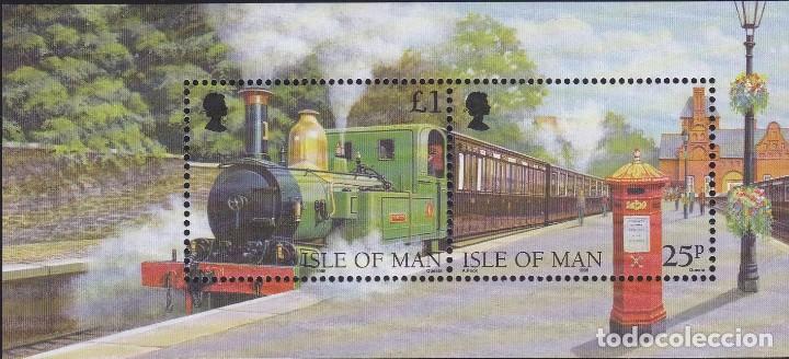 Sellos: Isla de Man 1998 tren ferrocarril - Foto 1