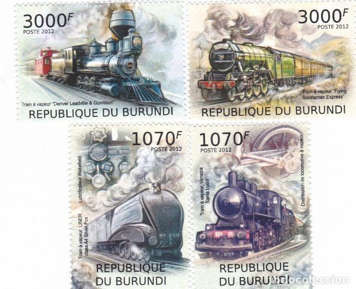 Sellos: Burundi 2012 tren ferrocarril - Foto 1