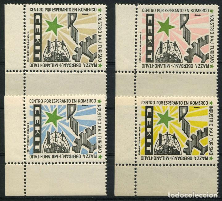 Sellos: ESPA&Ntilde;A. TEM&Aacute;TICA FERROCARRILES. 1961. 4 VI&Ntilde;ETAS - Foto 1