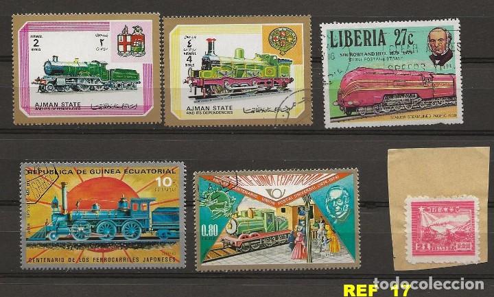 Sellos: LOTE 12 SELLOS TEMA TRENES - Foto 1