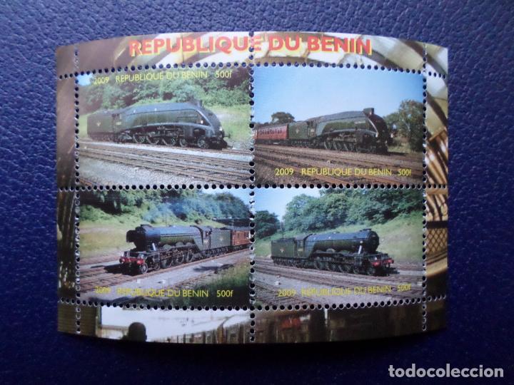 Sellos: .benin, 2009, hoja bloque locomotoras - Foto 1