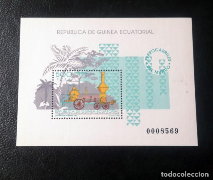 GUINEA ECUATORIAL HB TRENES DEL MUNDO. 1991 (Sellos - Temáticas - Trenes y Tranvias)