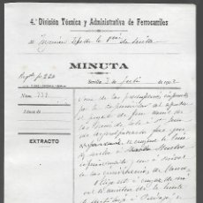Sellos: DOCUMENTOS,- 4º DIVISION TECNICA Y ADM. DE FERROCARRILES.- 3 JULIO 1902, VER FOT