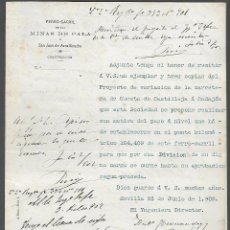 Sellos: MINAS DE CALA A SAN JUAN DE AZNAFARACHE.- S.A. FERROCARRIL, 25 JUNIO 1902, VER FOTOS