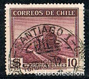 Sellos: Chile n&ordm; 237 (a&ntilde;o 1938), Ferrocarril, usado - Foto 1