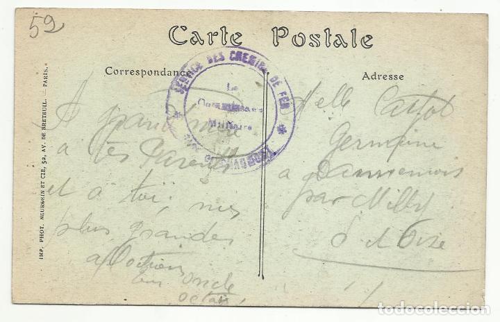 Sellos: postal chaumont circulada a oise francia con marca ferrocarril - Foto 1