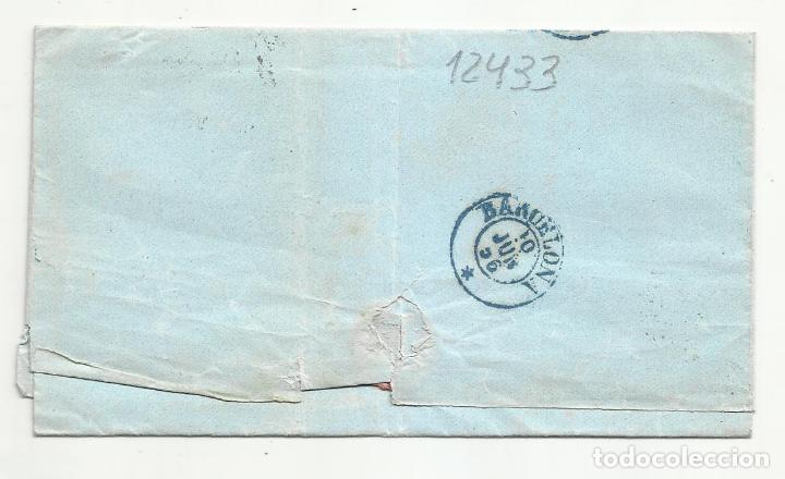 Sellos: circulada y escrita 1856 de girona a barcelona - Foto 3