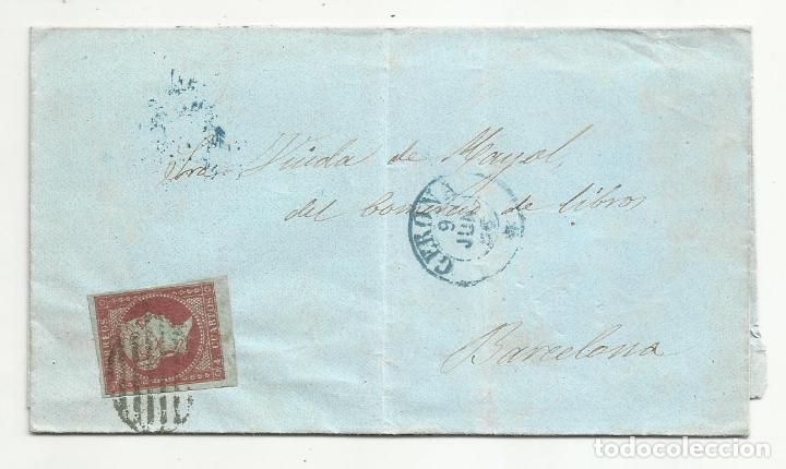 Sellos: circulada y escrita 1856 de girona a barcelona - Foto 1