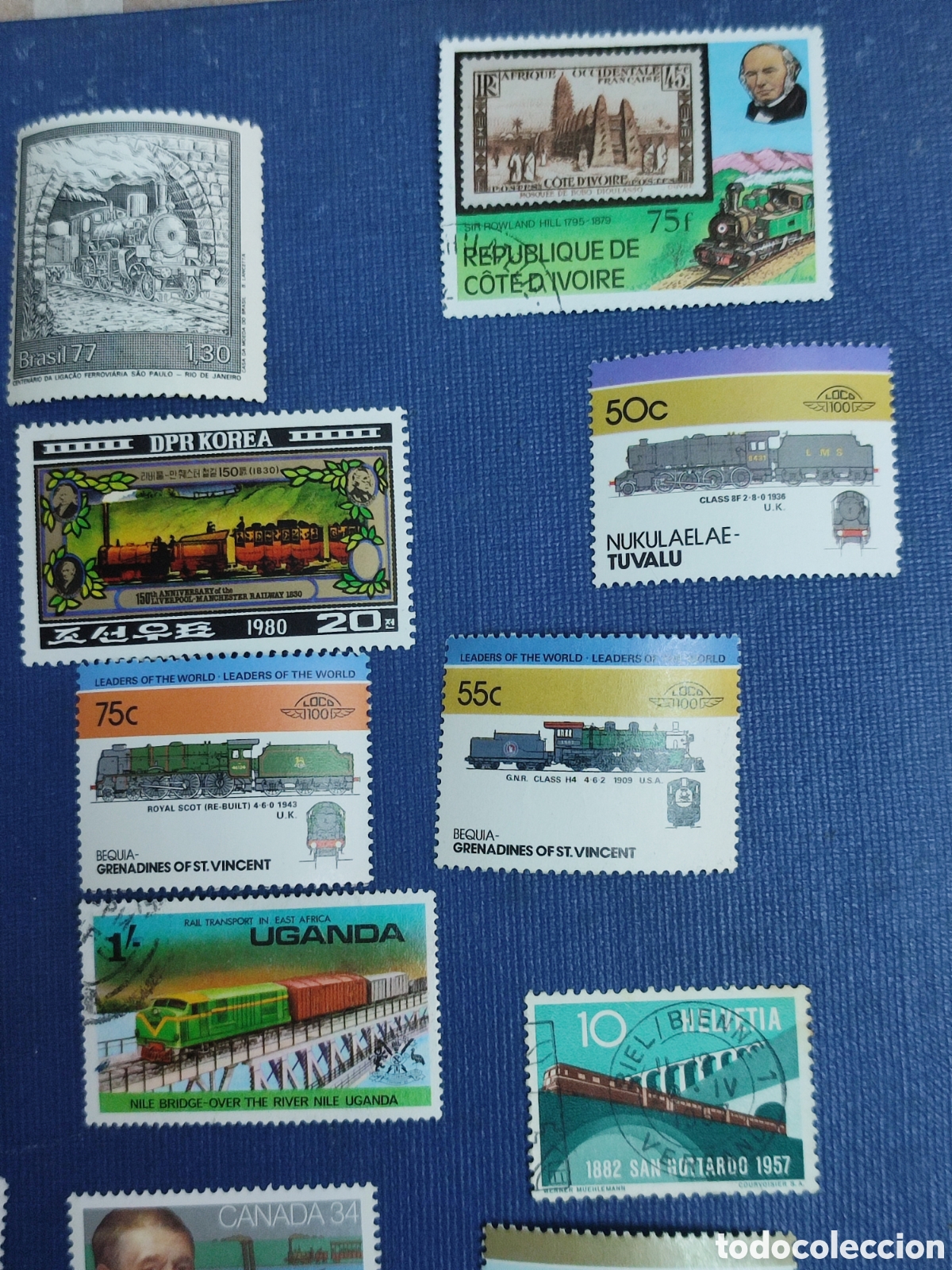 Sellos: Colecci&oacute;n de sellos tem&aacute;tica Trenes - Foto 3