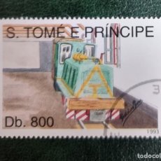 Sellos: SELLO USADO S. TOME E PRINCIPE 1993 TRENES, FERROCARRIL, LOCOMOTORA