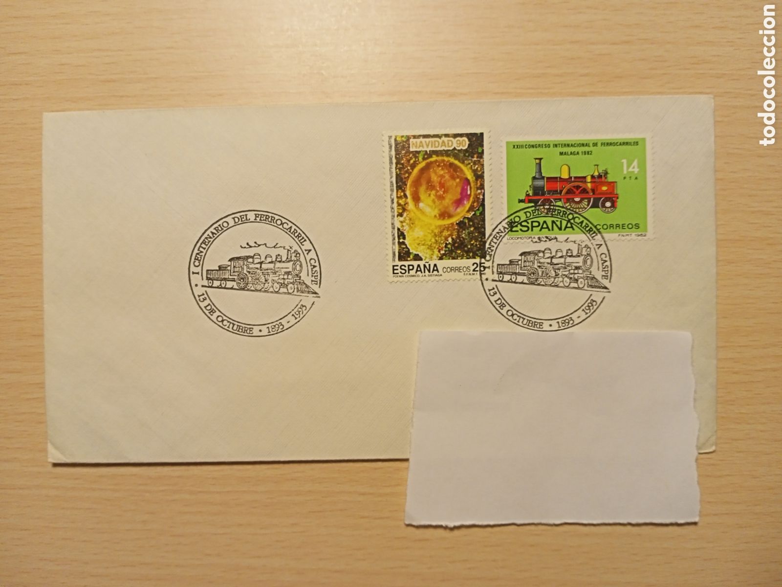 Sellos: Sobre centenario ferrocarril a Caspe (1993) - Foto 1