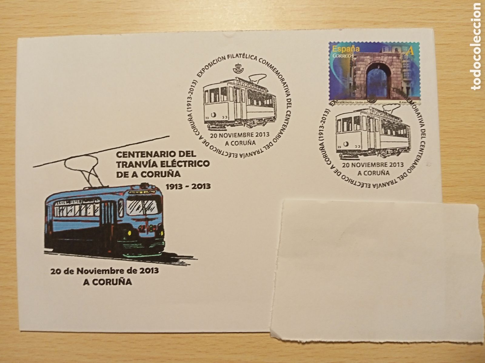 Sellos: Sobre centenario Tranv&iacute;a A Coru&ntilde;a (2013) - Foto 1