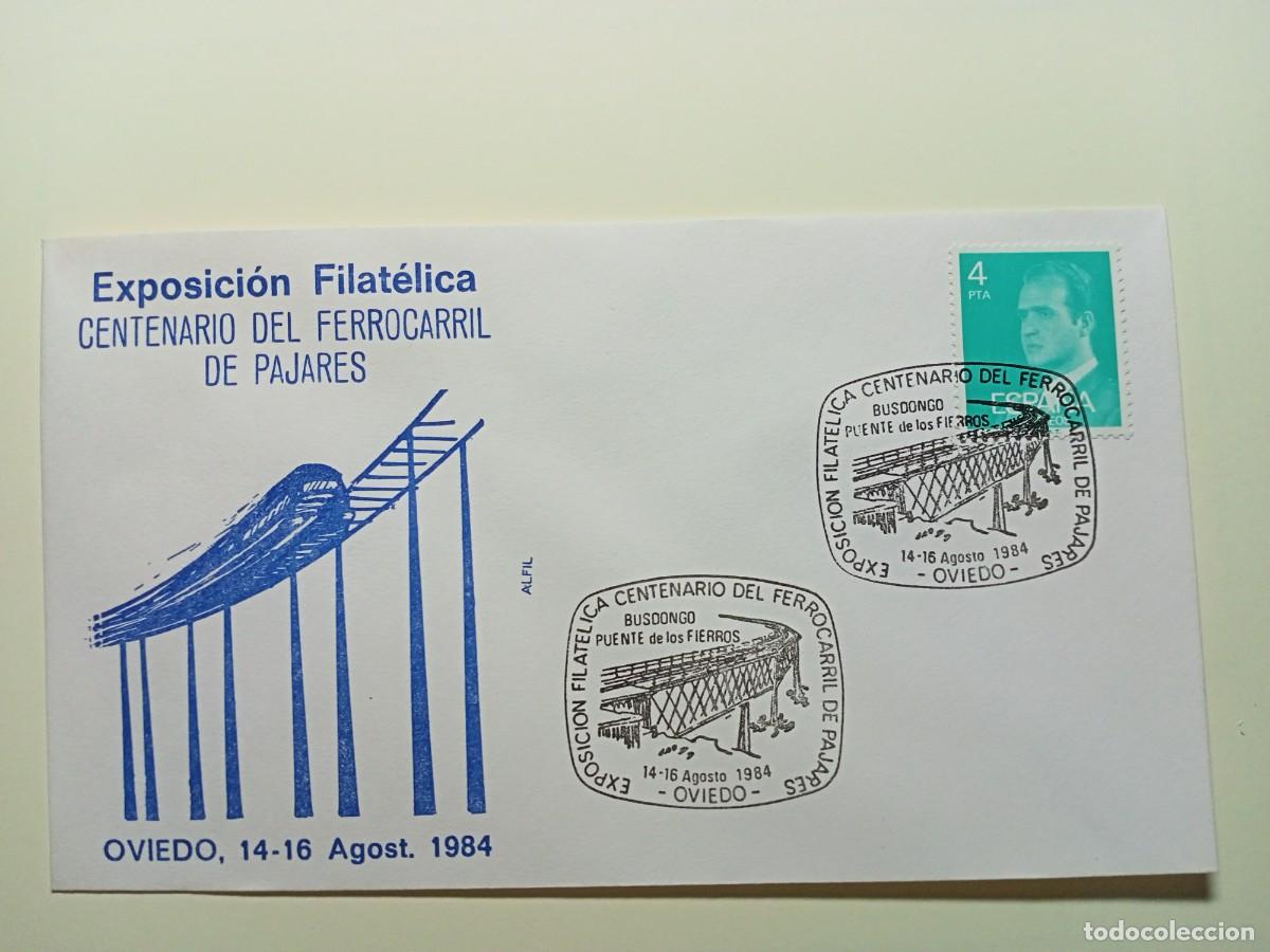 Francobolli: Sobre centenario ferrocarril Pajares (Oviedo - 1984)