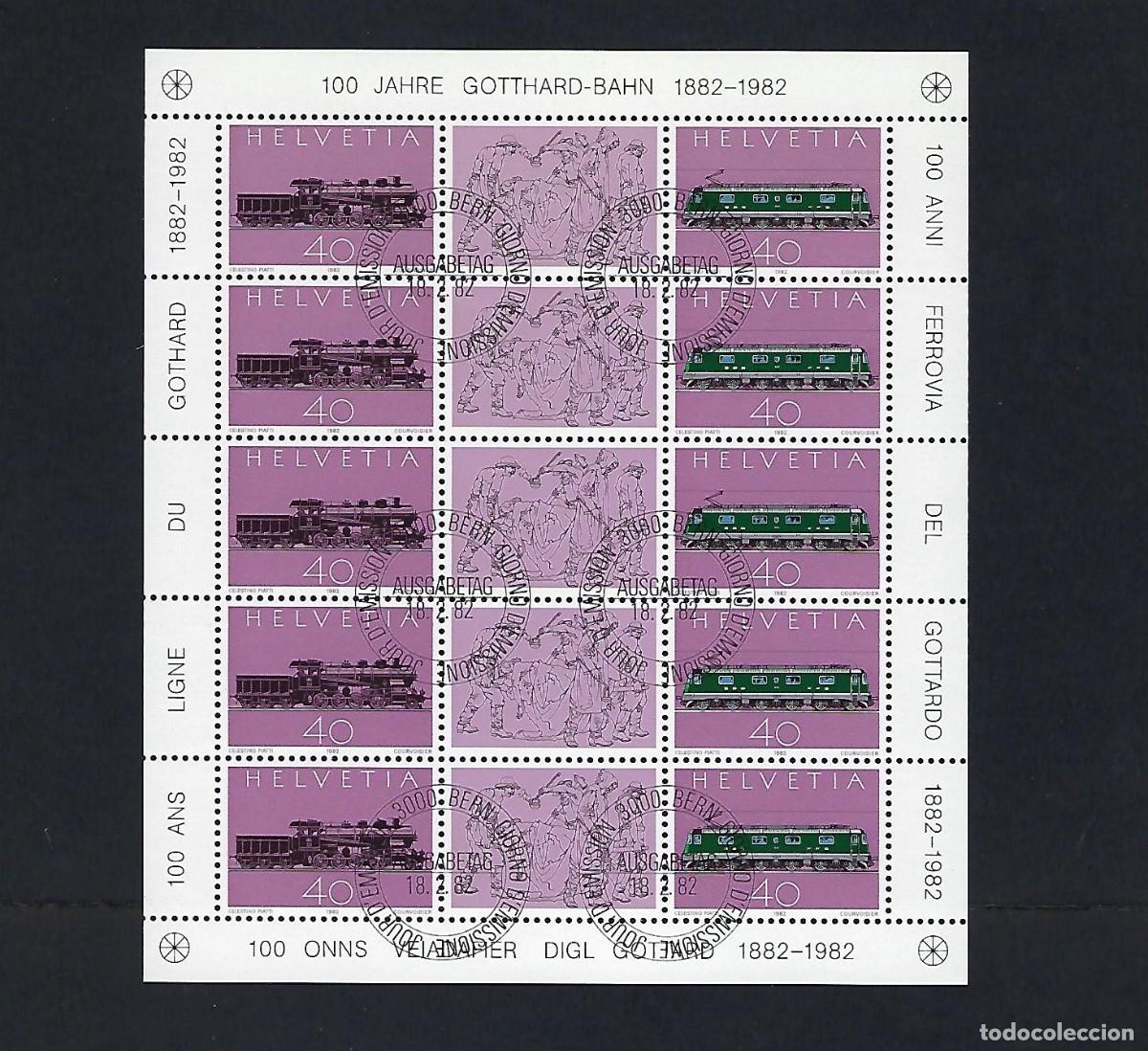 Sellos: Suiza. A&ntilde;o 1982 Centenario ferrocarril Saint-Gothard - Foto 1