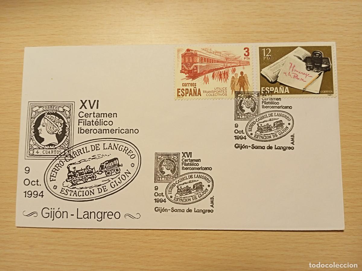 Sellos: Sobre Ferrocarril de Langreo Gij&oacute;n (1994) - Foto 1