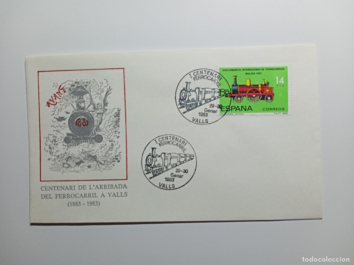 Sellos: Sobre Centenario ferrocarril Valls (1983) - Foto 1