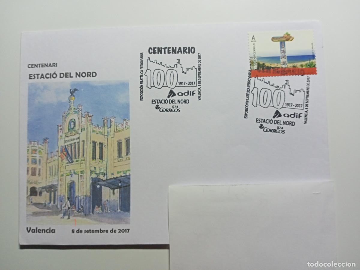 Sellos: Sobre Centenario Estaci&oacute; del Nord - Valencia (2017) - Foto 1