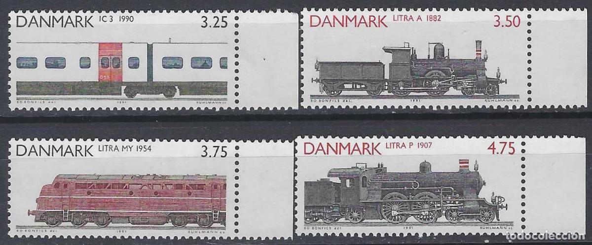 Sellos: DINAMARCA 1991 - LOCOMOTORAS, S.COMPLETA - MSG - Foto 1