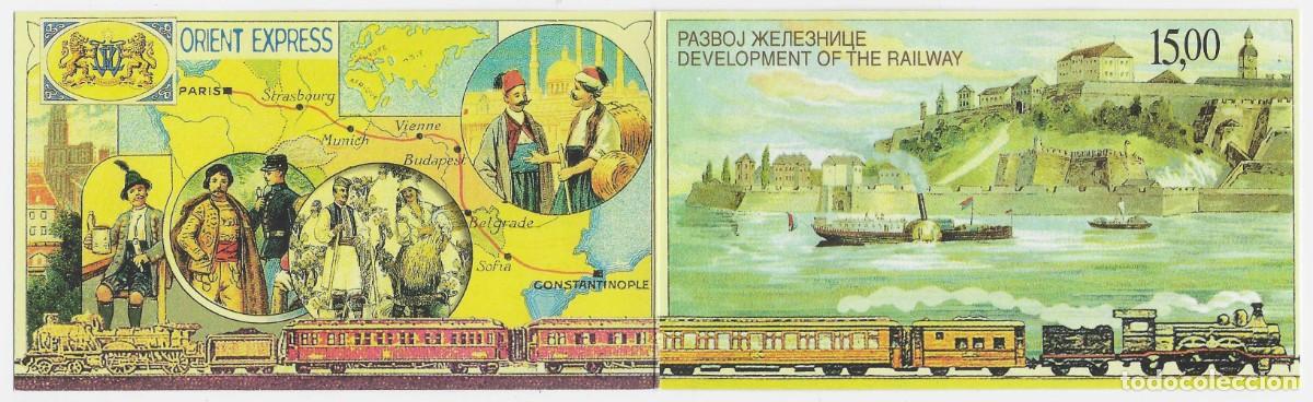 Sellos: YUGOSLAVIA 1998 - DESARROLLO DEL FERROCARRIL, EN CARNET, S.COMPLETA - MSG - Foto 3
