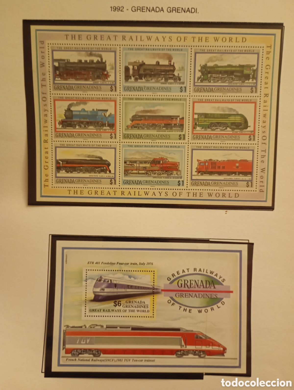 Sellos: Sellos correos serie trenes - Foto 1