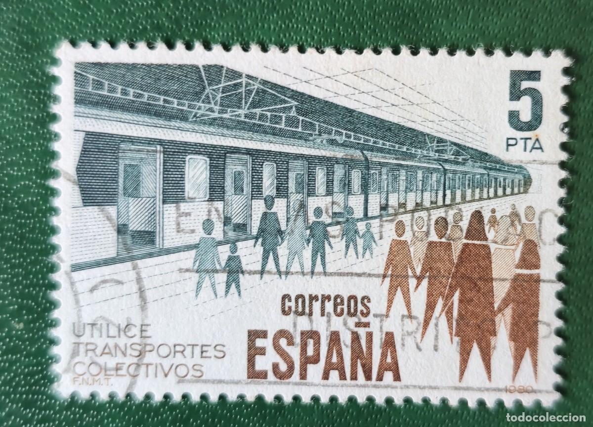 Sellos: SELLO USADO ESPA&Ntilde;A 1980 TREN - Foto 1