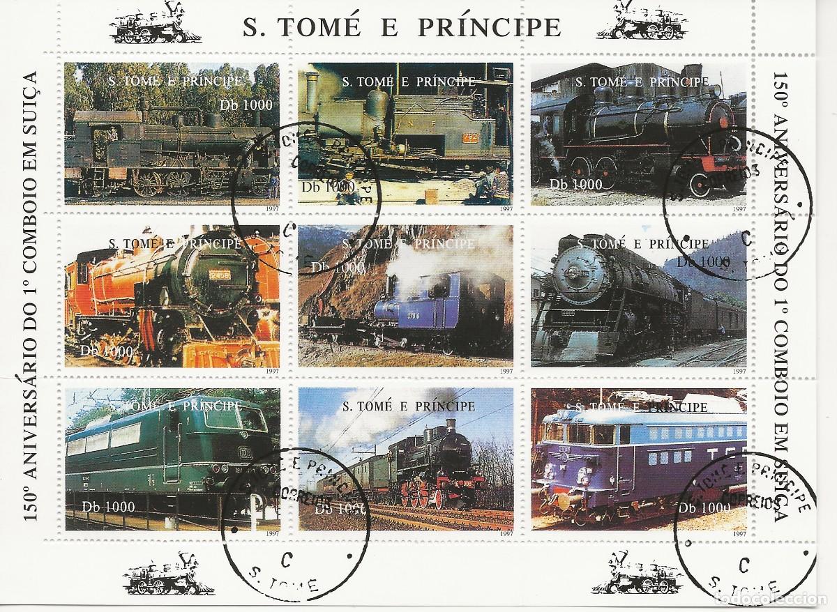 Sellos: TRAINS DU MONDE - FEUILLET DE 1997 - Foto 1