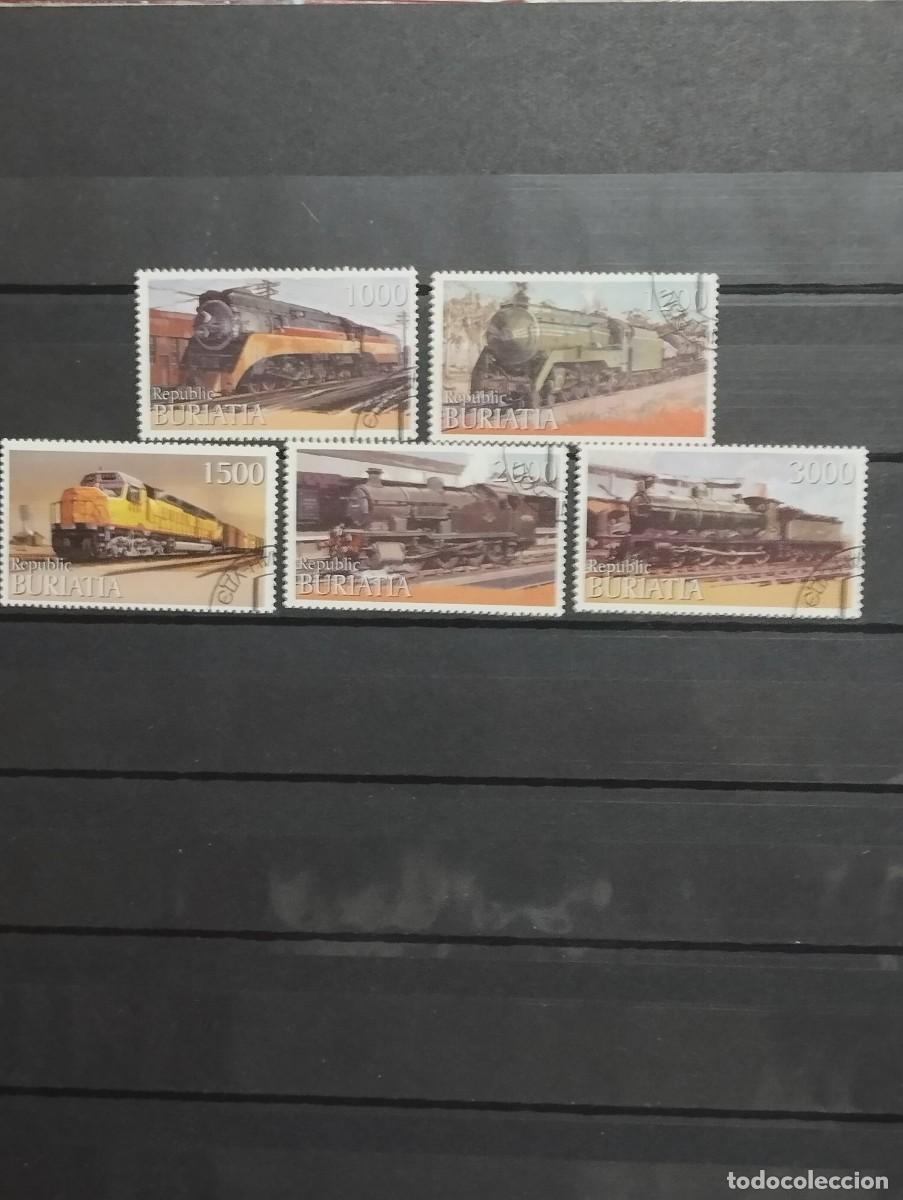 Sellos: 28.04/ Buriatia/ Rep&uacute;blica Aut&oacute;noma Rusa/ Ser&iacute;a completa en usado. Trenes