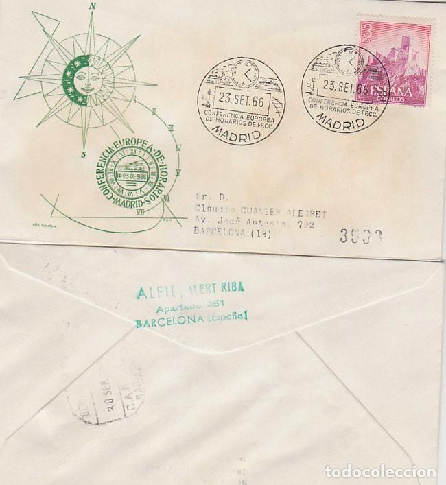 Sellos: A&ntilde;o 1966, MADRID, Conferencia europea de horarios de ferrocarriles, en sobre de Alfil circulado