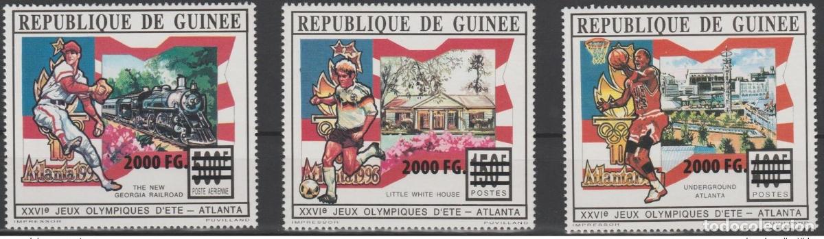 Sellos: Guinea 2009 Mi. 6726 - 6728 sobrecargado Atlanta EE. UU. 1996 Juegos Ol&iacute;mpicos