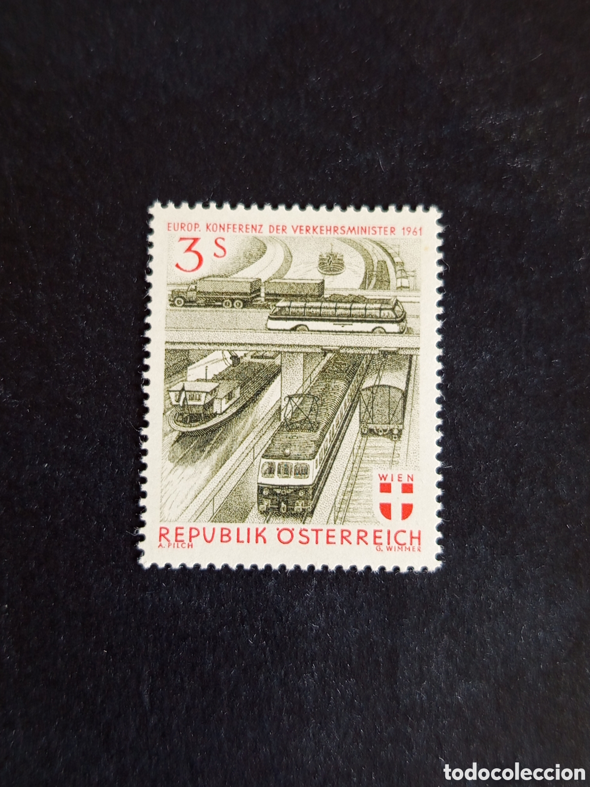 Sellos: AUSTRIA, 1961. Conferencia sobre el transporte. Yvert 926. Ver fotos. Pedido m&iacute;nimo 3 &euro;.