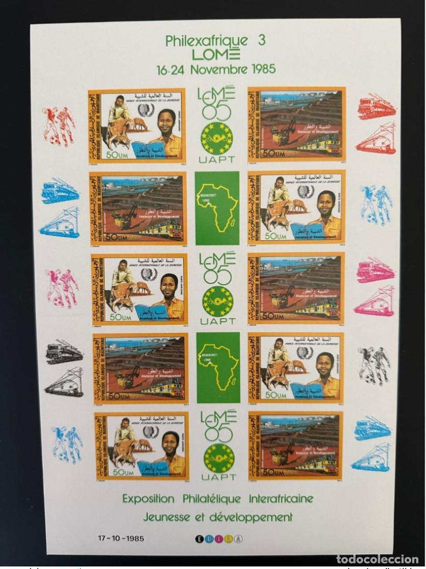 Sellos: Mauritania 1985 Mi. 864 - 865 ND Philexafrica Lom&eacute; Train Soccer Wildlife