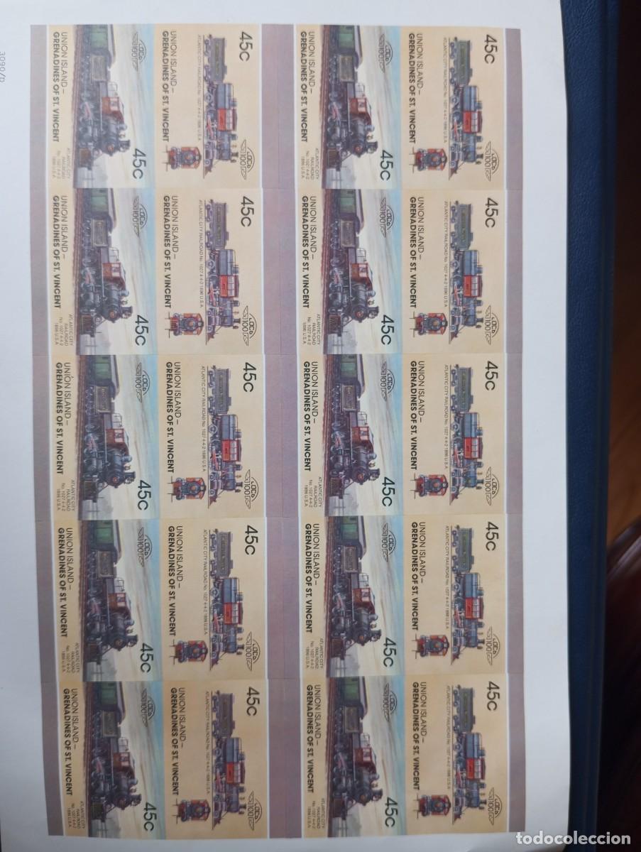 Sellos: TRENES, MINIPLIEGO DE GRANADAS Y SAN VICENTE, 1986, 20 SELLOS S/D