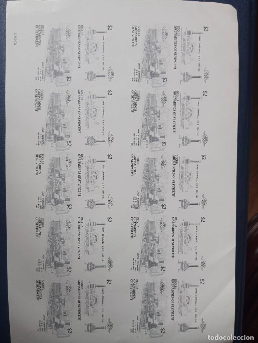 Sellos: TRENES, PRUEBA DEL MINIPLIEGO DE GRANADAS Y SAN VICENTE, 1986, 20 SELLOS S/D