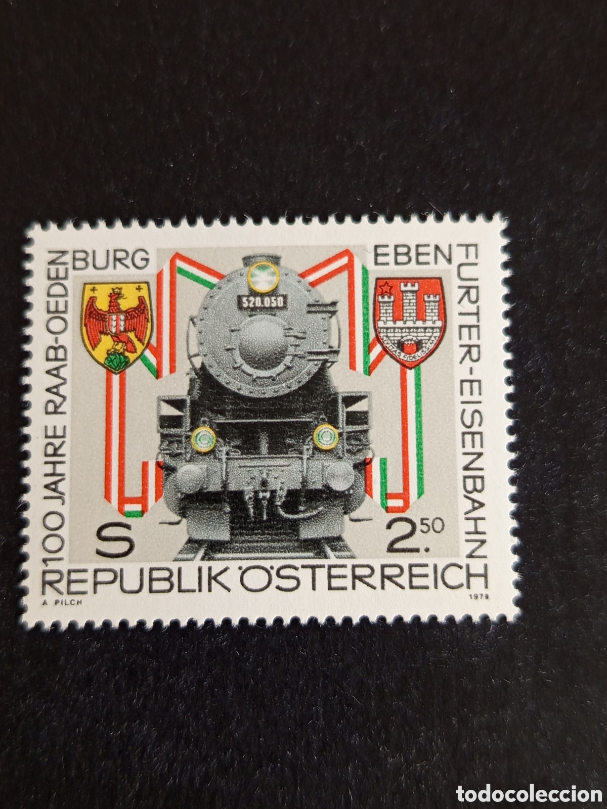 Sellos: AUSTRIA, 1979. Ferrocarril Raab-Oedenburg-Ebenfurt. Yvert 1456. Pedido m&iacute;nimo 3 &euro;. Ver fotos.