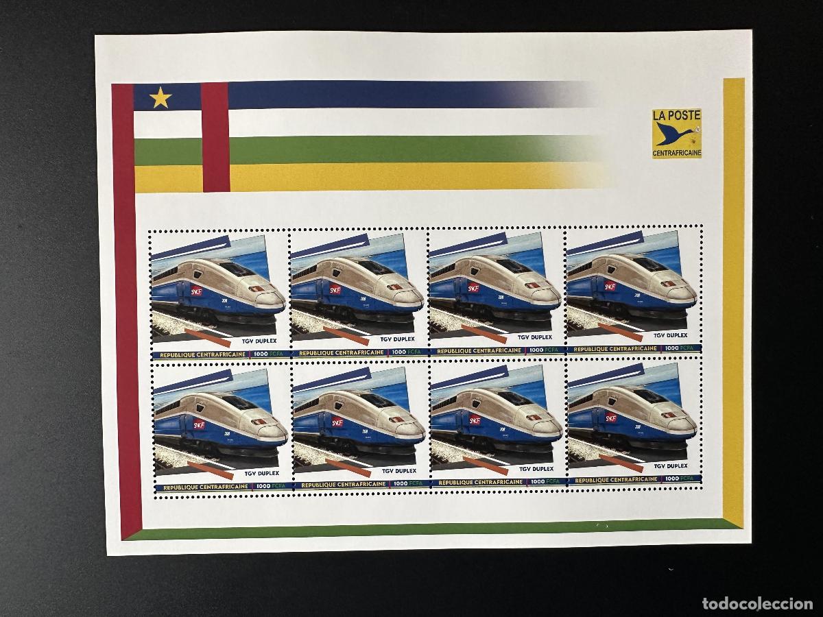 Sellos: Rep&uacute;blica Centroafricana 2023 Mi. 16028 Tren TGV personalizado Eisenbahn